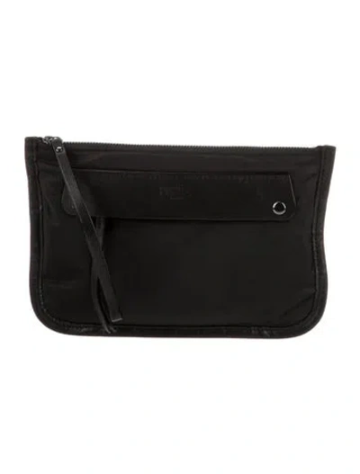 Pre-owned Mz Wallace Nylon Portfolio In Black