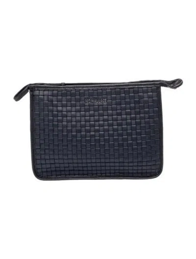 Pre-owned Mz Wallace Nylon Portfolio In Blue