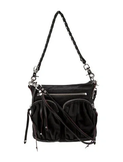 Pre-owned Mz Wallace Nylon Shoulder Bag In Black