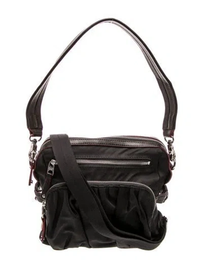 Pre-owned Mz Wallace Nylon Shoulder Bag In Black