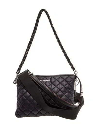 Pre-owned Mz Wallace Nylon Shoulder Bag In Black