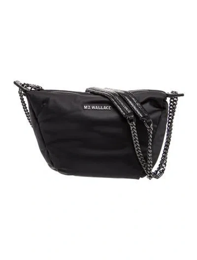 Pre-owned Mz Wallace Nylon Shoulder Bag In Black