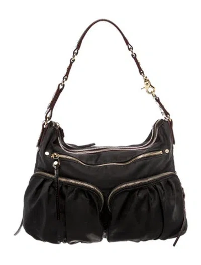 Pre-owned Mz Wallace Nylon Shoulder Bag In Black