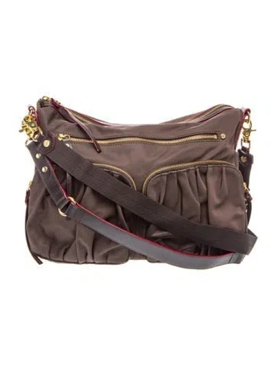 Pre-owned Mz Wallace Nylon Shoulder Bag In Brown