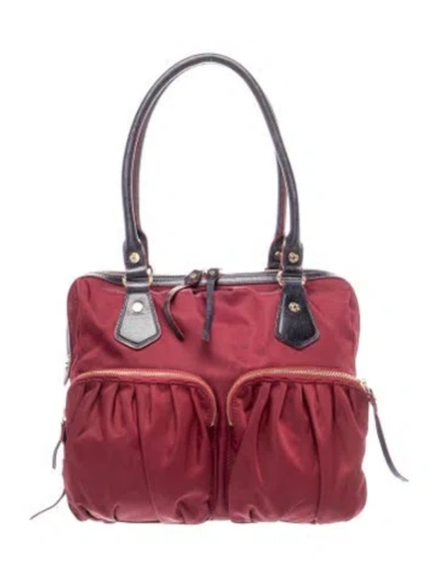 Pre-owned Mz Wallace Nylon Shoulder Bag In Burgundy