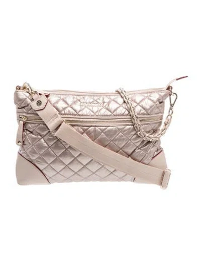 Pre-owned Mz Wallace Nylon Shoulder Bag In Gold