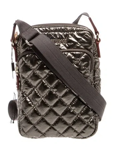 Pre-owned Mz Wallace Nylon Shoulder Bag In Gold/metallic
