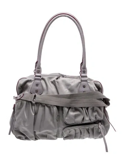 Pre-owned Mz Wallace Nylon Shoulder Bag In Gray