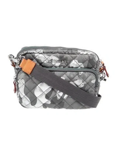 Pre-owned Mz Wallace Nylon Shoulder Bag In Silver