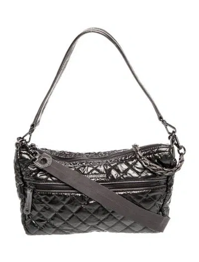 Pre-owned Mz Wallace Nylon Shoulder Bag In Silver
