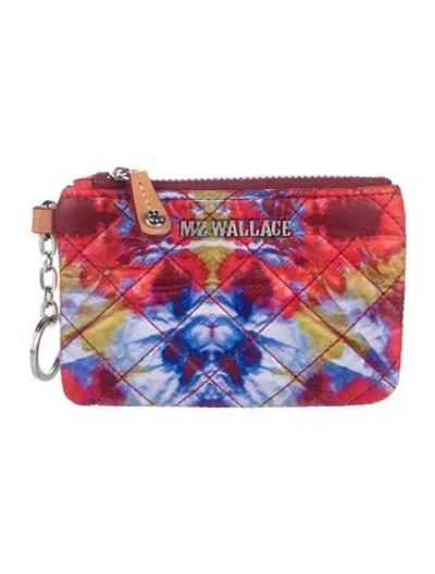 Pre-owned Mz Wallace Nylon Tie-dye Print Coin Pouch In Red