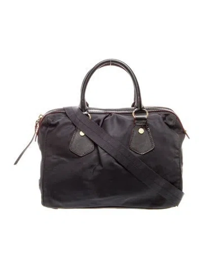 Pre-owned Mz Wallace Nylon Top Handle Bag In Black