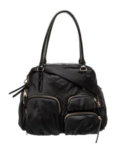 Pre-owned Mz Wallace Nylon Top Handle Bag In Black