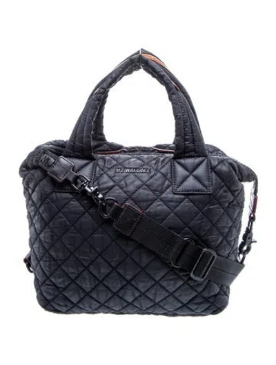 Pre-owned Mz Wallace Nylon Top Handle Bag In Black