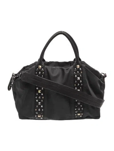 Pre-owned Mz Wallace Nylon Top Handle Bag In Black