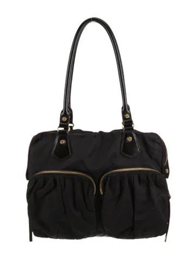 Pre-owned Mz Wallace Nylon Top Handle Bag In Black
