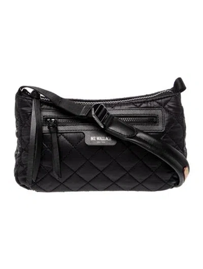 Pre-owned Mz Wallace Nylon Top Handle Bag In Black