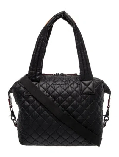 Pre-owned Mz Wallace Nylon Top Handle Bag In Black