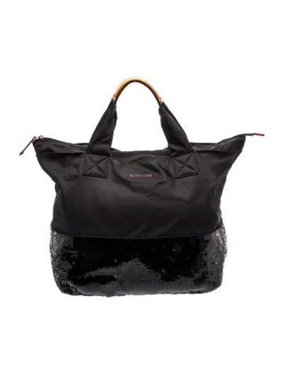 Pre-owned Mz Wallace Nylon Top Handle Bag In Black