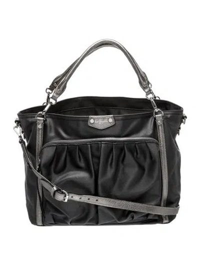 Pre-owned Mz Wallace Nylon Top Handle Bag In Black