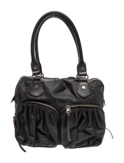 Pre-owned Mz Wallace Nylon Top Handle Bag In Black