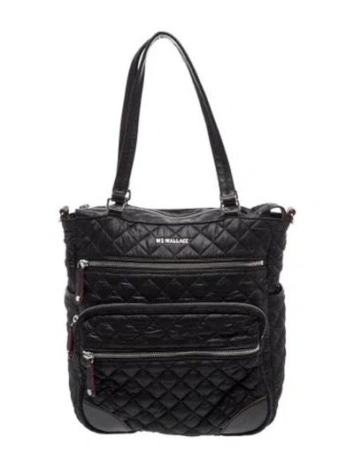 Pre-owned Mz Wallace Nylon Top Handle Bag In Black
