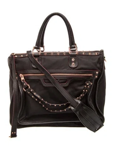 Pre-owned Mz Wallace Nylon Top Handle Bag In Black