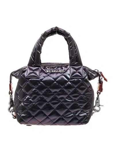 Pre-owned Mz Wallace Nylon Top Handle Bag In Black