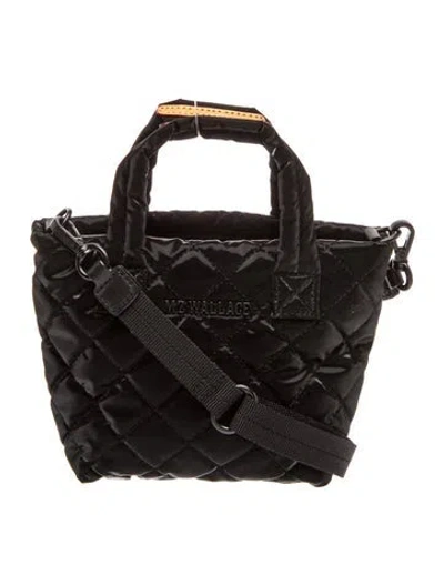 Pre-owned Mz Wallace Nylon Top Handle Bag In Black