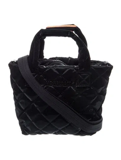 Pre-owned Mz Wallace Nylon Top Handle Bag In Black