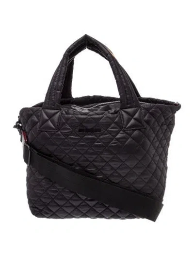 Pre-owned Mz Wallace Nylon Top Handle Bag In Black
