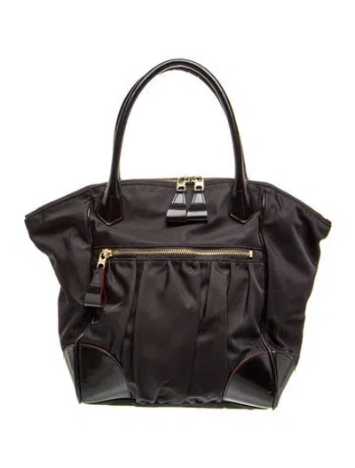 Pre-owned Mz Wallace Nylon Top Handle Bag In Black
