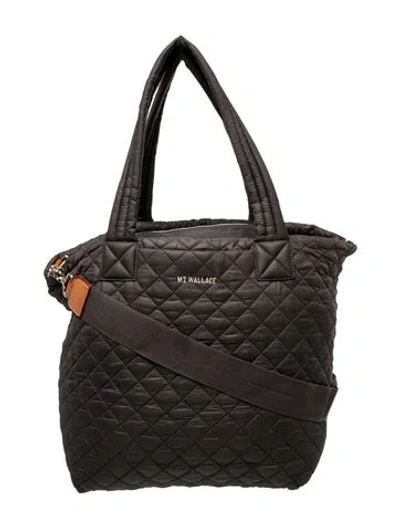 Pre-owned Mz Wallace Nylon Top Handle Bag In Black