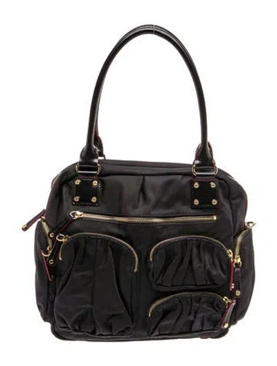 Pre-owned Mz Wallace Nylon Top Handle Bag In Black