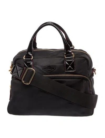 Pre-owned Mz Wallace Nylon Top Handle Bag In Black