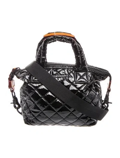 Pre-owned Mz Wallace Nylon Top Handle Bag In Black