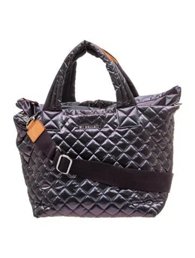 Pre-owned Mz Wallace Nylon Top Handle Bag In Black
