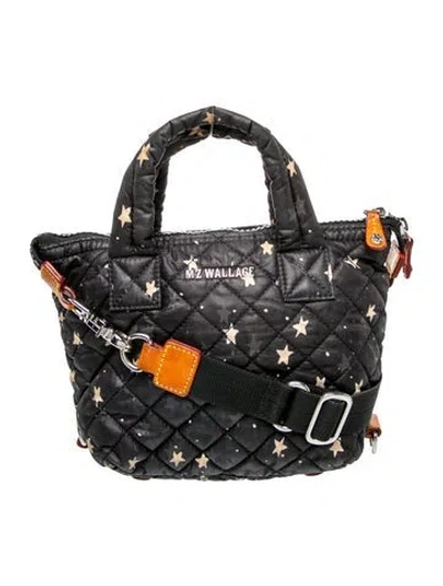 Pre-owned Mz Wallace Nylon Top Handle Bag In Black