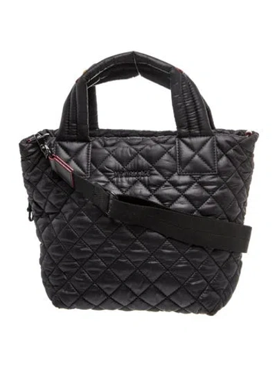 Pre-owned Mz Wallace Nylon Top Handle Bag In Black