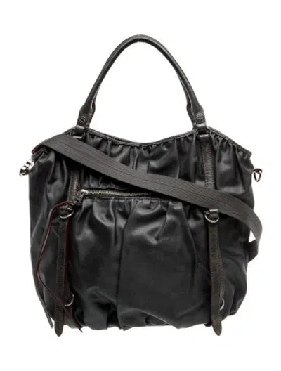 Pre-owned Mz Wallace Nylon Top Handle Bag In Black