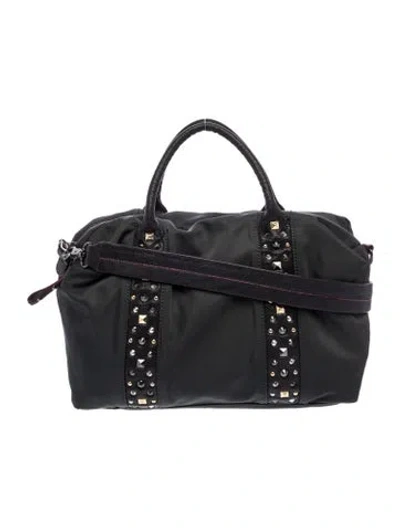 Pre-owned Mz Wallace Nylon Top Handle Bag In Black
