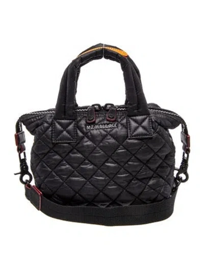 Pre-owned Mz Wallace Nylon Top Handle Bag In Black