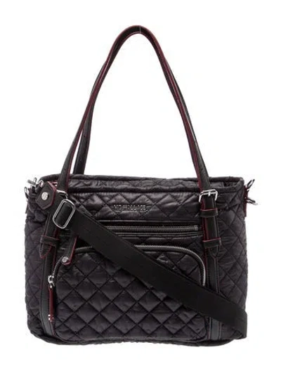 Pre-owned Mz Wallace Nylon Top Handle Bag In Black