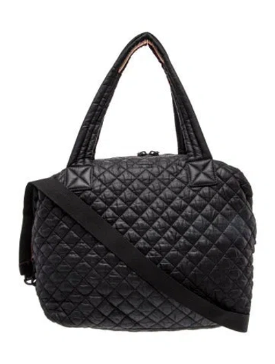Pre-owned Mz Wallace Nylon Top Handle Bag In Black