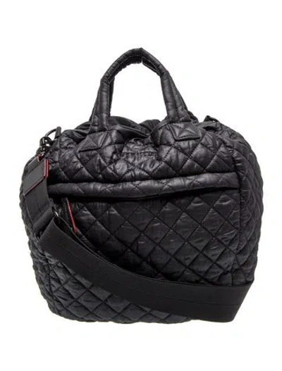 Pre-owned Mz Wallace Nylon Top Handle Bag In Black