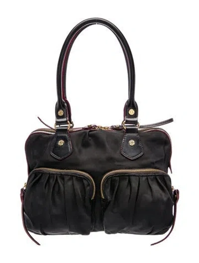 Pre-owned Mz Wallace Nylon Top Handle Bag In Black