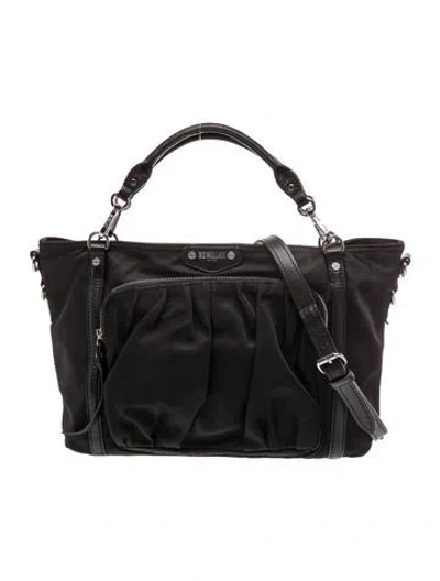 Pre-owned Mz Wallace Nylon Top Handle Bag In Black