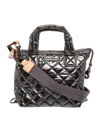 Pre-owned Mz Wallace Nylon Top Handle Bag In Black