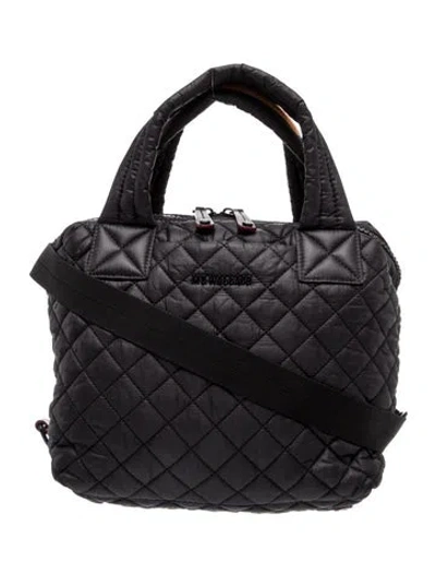 Pre-owned Mz Wallace Nylon Top Handle Bag In Black