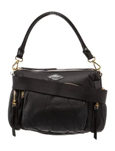 Pre-owned Mz Wallace Nylon Top Handle Bag In Black